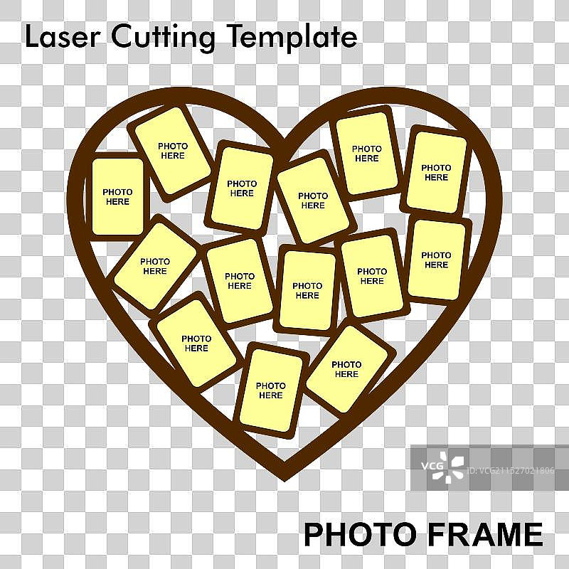 心形激光切割相框设计图片素材
