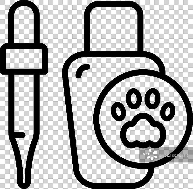 宠物滴眼液或滴耳液线性图标图片素材