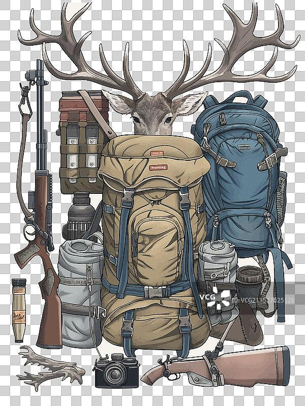 男士休闲狩猎装备图片素材