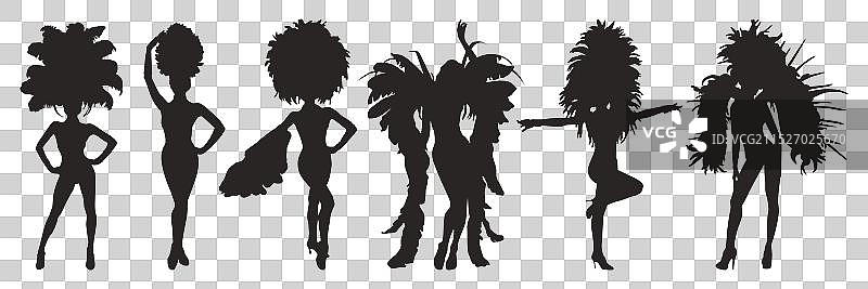 巴西狂欢节女郎剪影图片素材