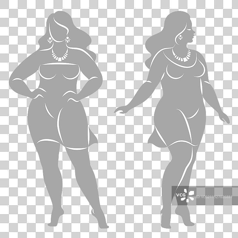 苗条女性剪影合集图片素材