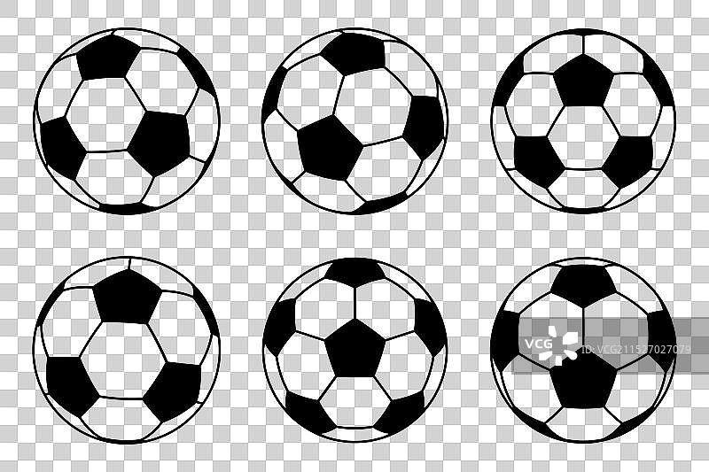 扁平风格3D足球图标合集图片素材