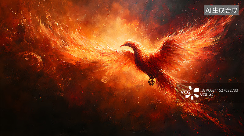 【AI数字艺术】浴火凤凰凤凰涅槃图片素材