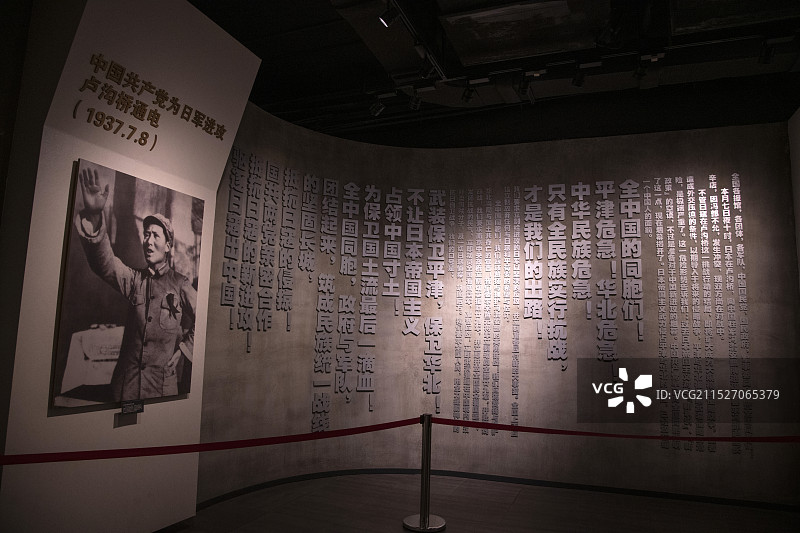 上海四行仓库抗战纪念馆展厅内景陈设图片素材