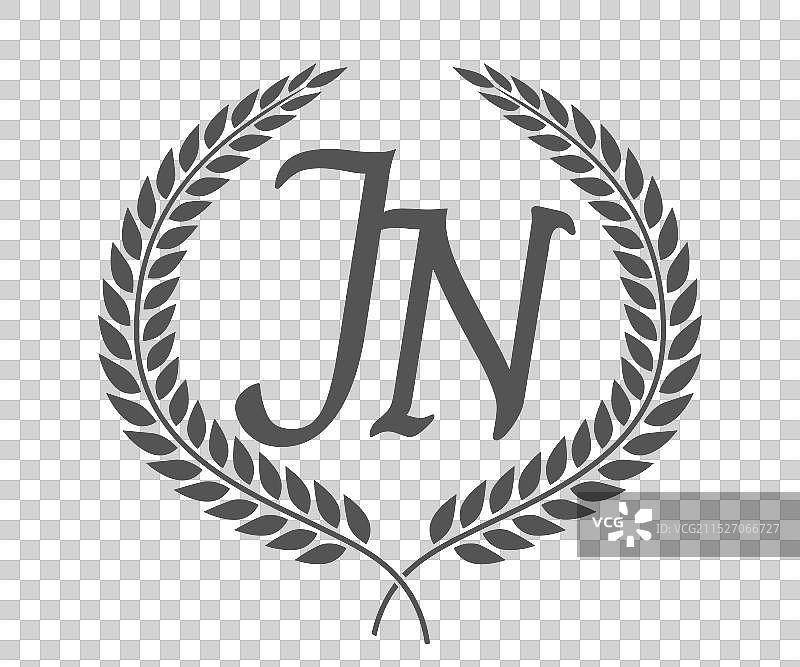 字母J和N的JN首字母组合logo设计图片素材