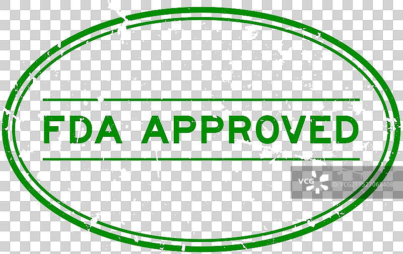 绿色环保FDA认证词语椭圆形橡胶印章图片素材