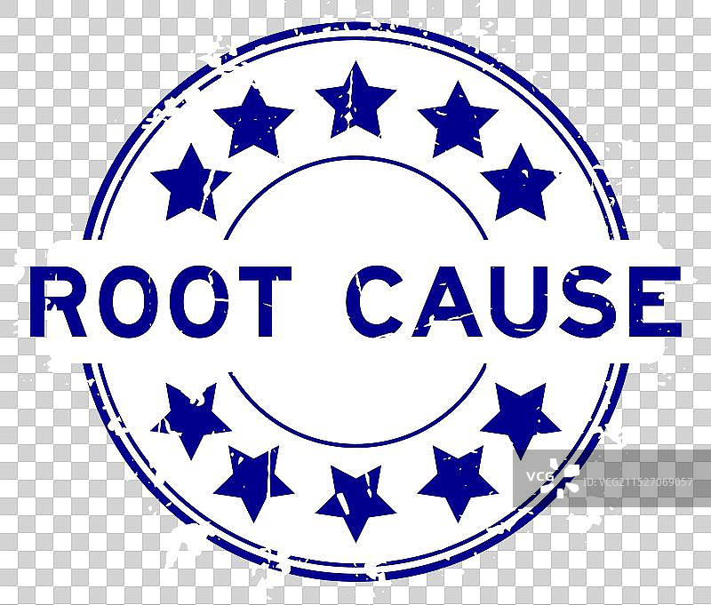 带星标的蓝色复古根本原因圆形印章图片素材