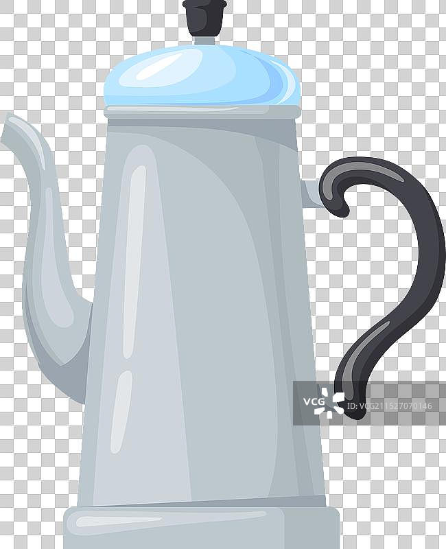 卡通金属咖啡壶图标图片素材