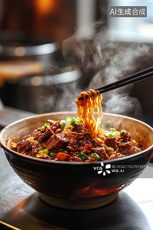 【AI数字艺术】红烧牛肉面图片素材