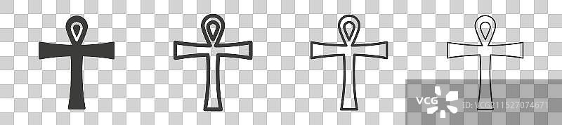 安卡生命之符图标集，白色背景图片素材