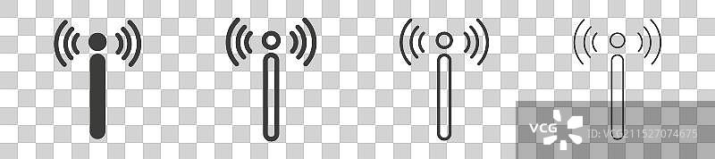 白色背景上的天线图标集图片素材