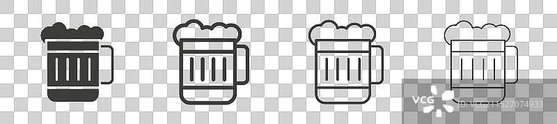 白色背景上的啤酒图标图片素材