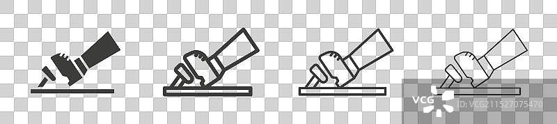 白色背景上的汽车踏板图标集图片素材