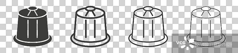 咖啡胶囊图标集在白色背景上图片素材