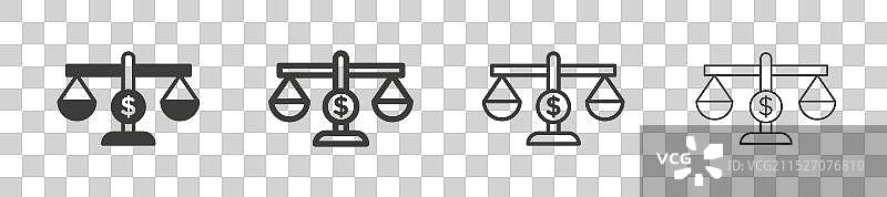 白色背景上的规模经济图标集图片素材