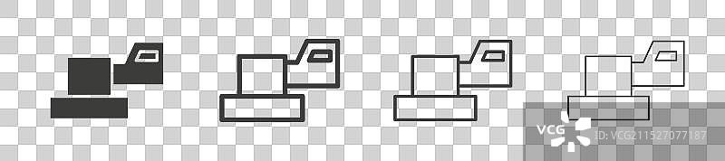 白色背景上的地板打磨机图标图片素材