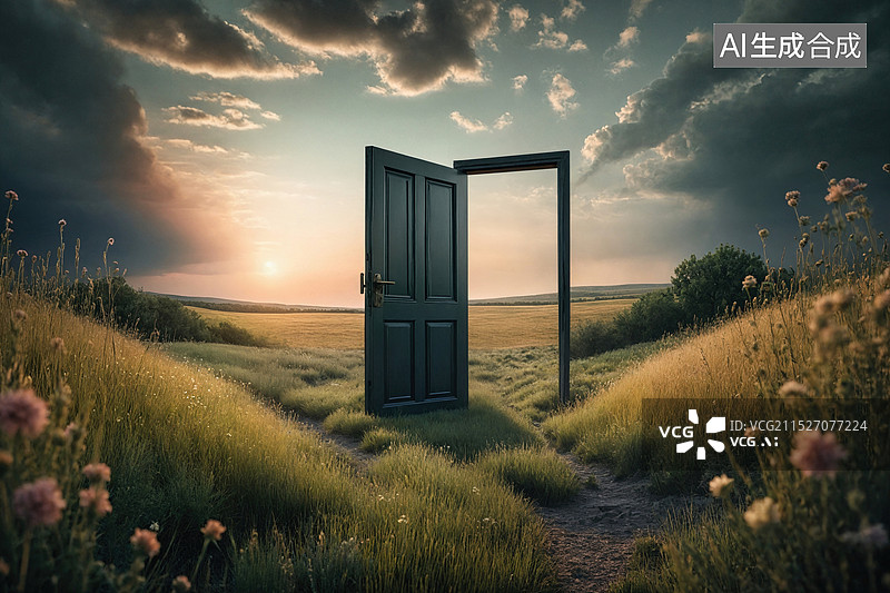 【AI数字艺术】通往未来的门图片素材