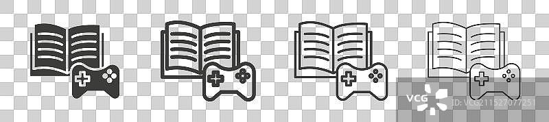 白色背景上的游戏式学习图标集图片素材