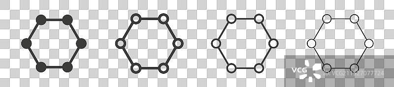 白色背景上的荷尔蒙图标集图片素材