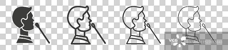 白色背景上的鼻拭子图标集图片素材