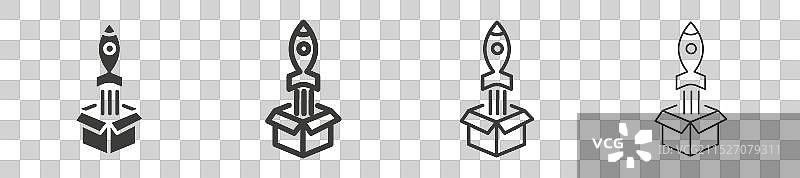 白色背景上的产品发布图标集图片素材