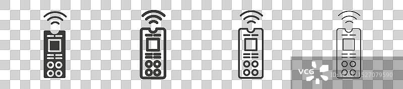 白色背景上的遥控器图标集图片素材