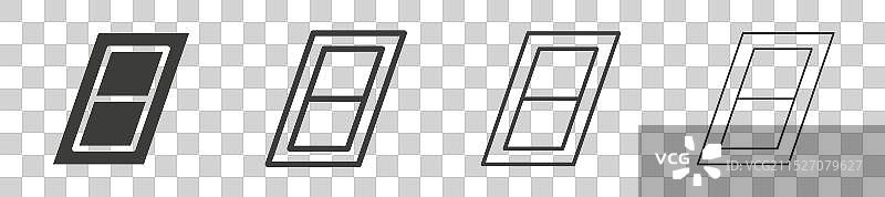 白色背景上的屋顶窗户图标集图片素材