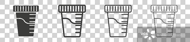 白色背景上的尿液测试图标集图片素材