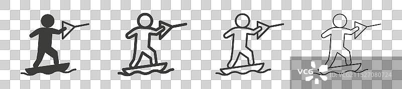 滑水运动图标集（白色背景）图片素材