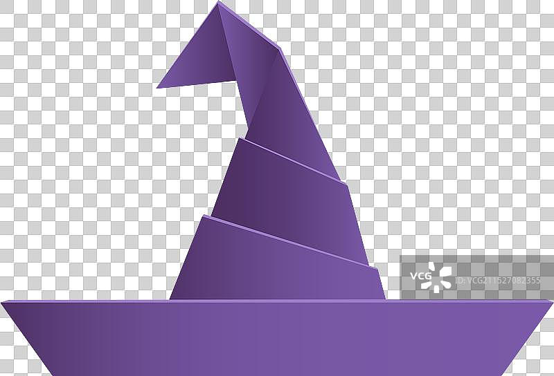 万圣节折纸巫婆帽图标图片素材