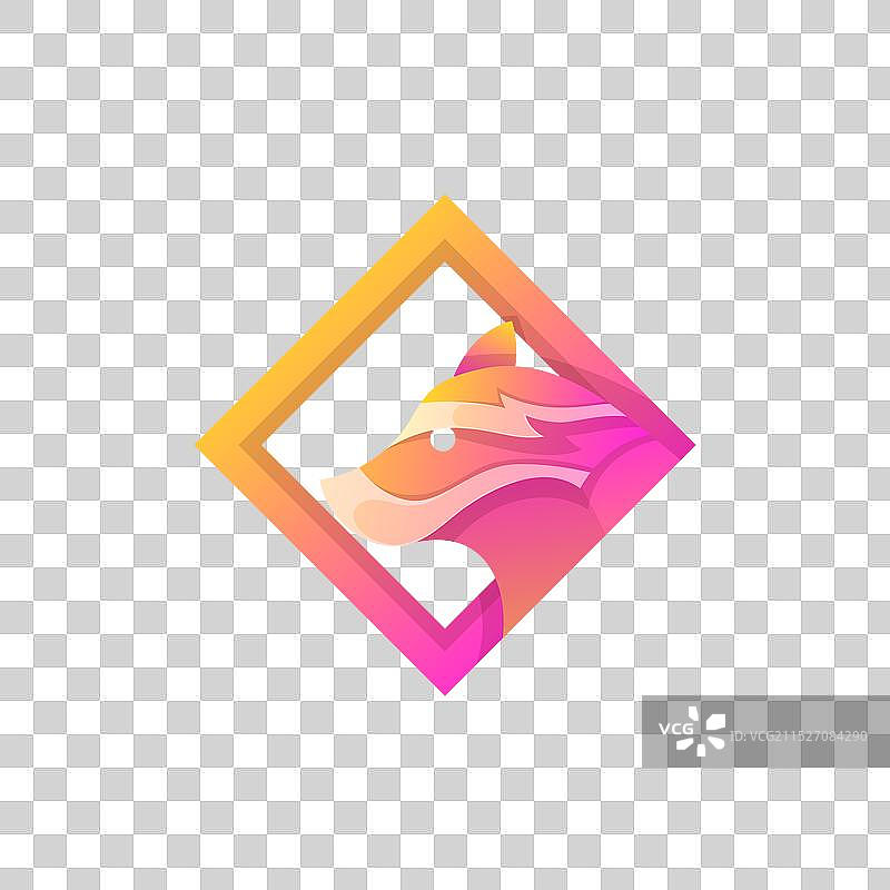 渐变彩色风格小熊logo图片素材