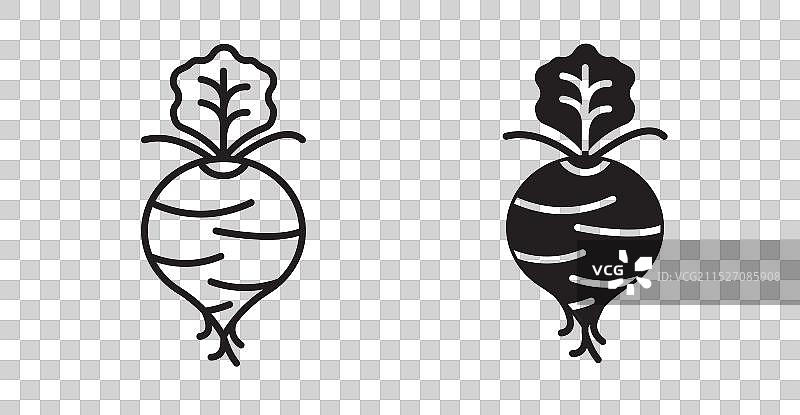 甜菜根细线图标集图片素材