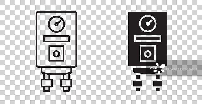 燃气锅炉细线图标集图片素材
