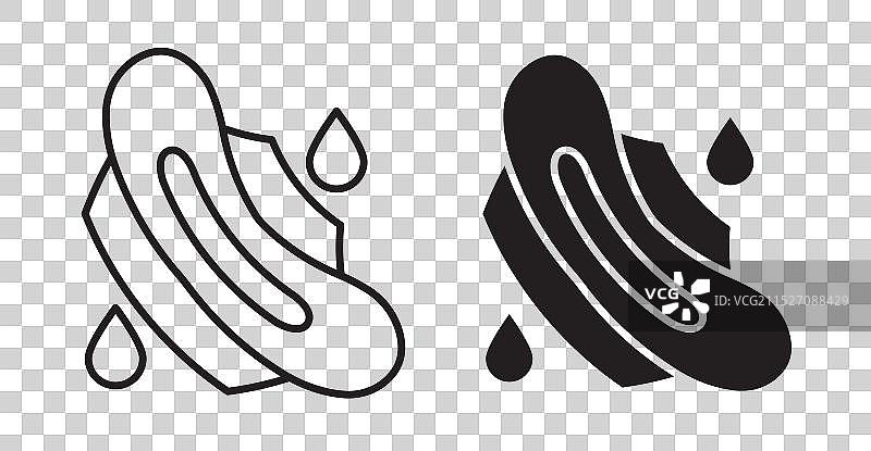 卫生巾细线图标集图片素材