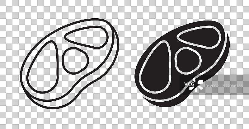 牛排细线图标集图片素材