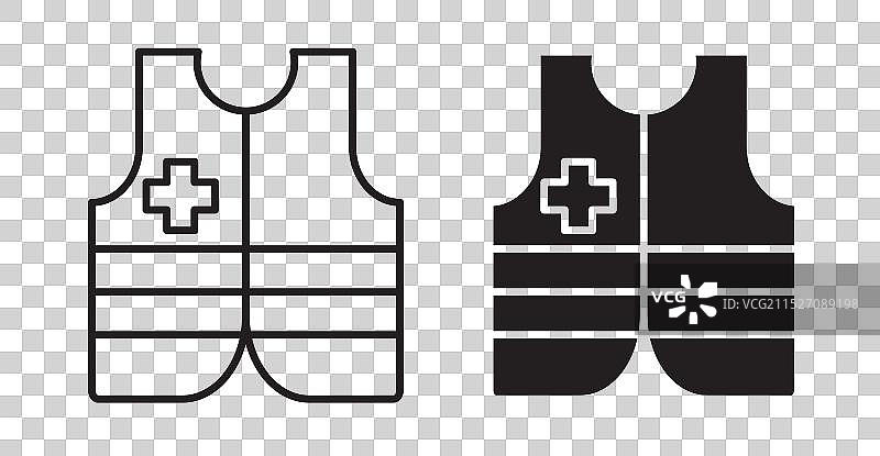 志愿者背心细线图标集图片素材