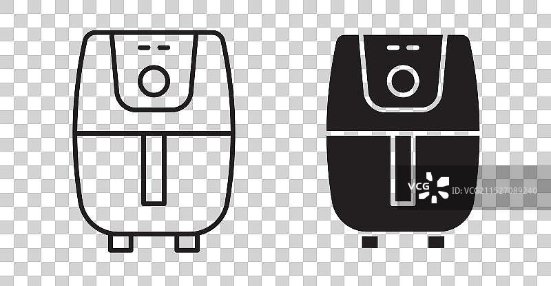 空气炸锅细线图标集图片素材