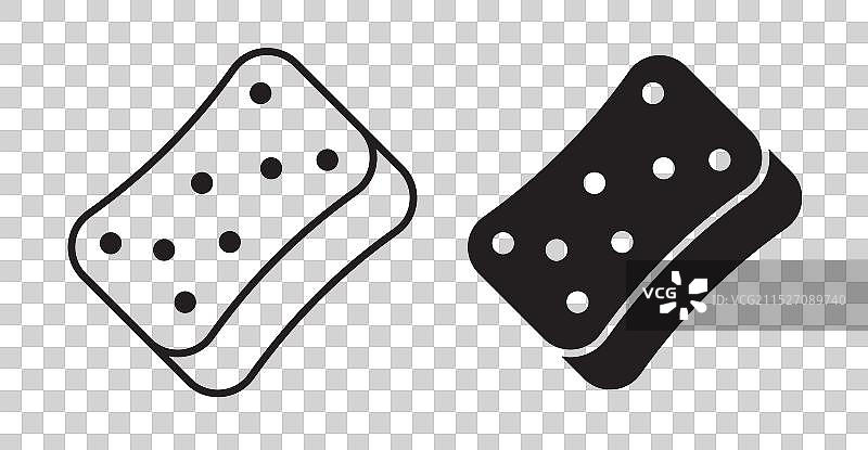 洗车海绵细线图标集图片素材