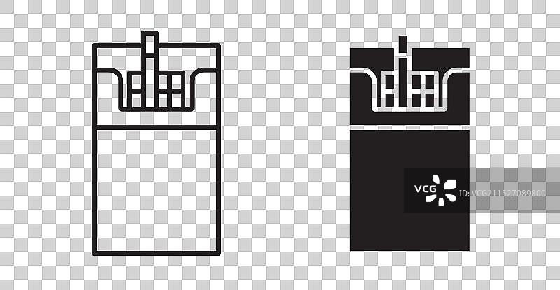 香烟盒细线条图标集图片素材