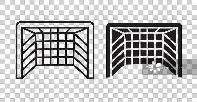 足球门细线图标集图片素材