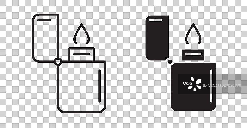 打火机细线图标集图片素材