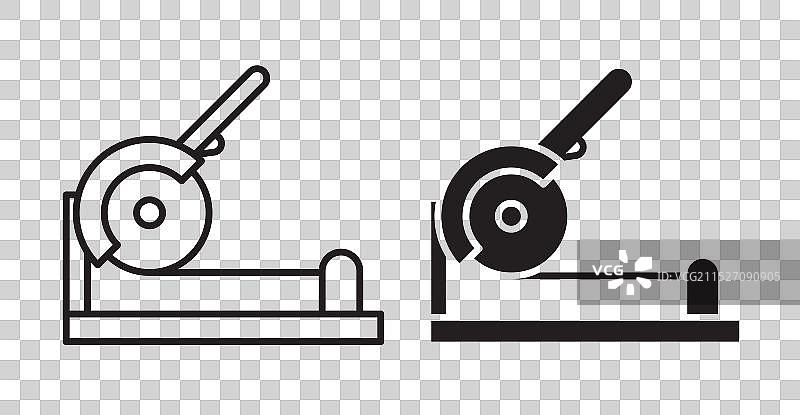 斜切锯细线图标集图片素材