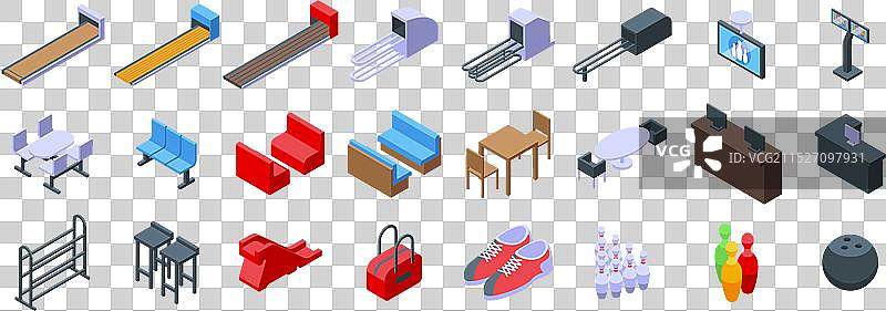 保龄球俱乐部室内图标合集图片素材