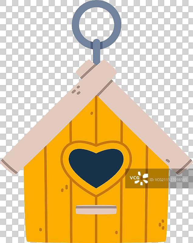 黄色鸟舍和木制鸟窝图片素材