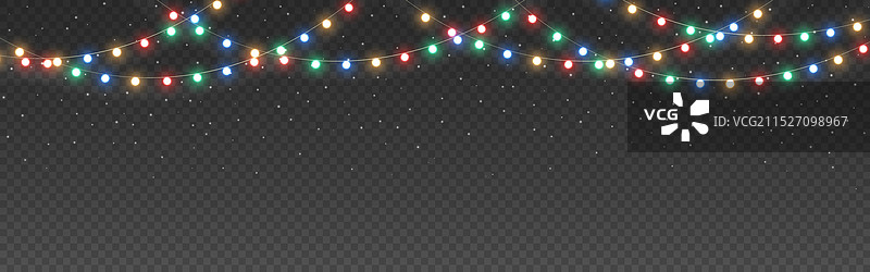 发光圣诞彩灯花环图片素材