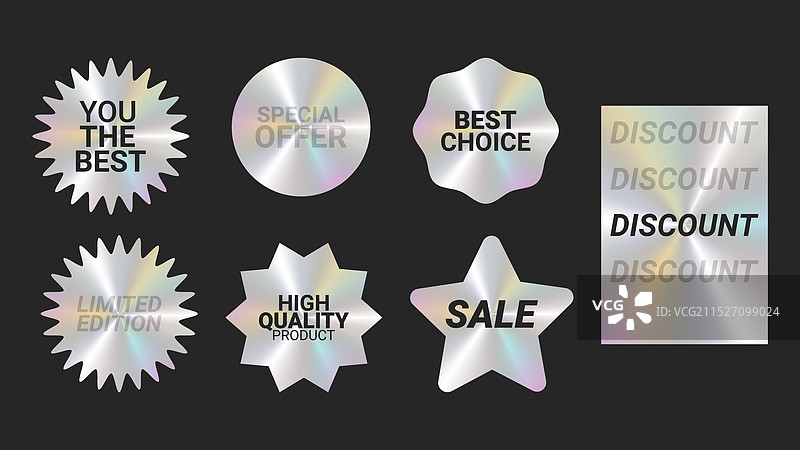 全息贴纸标志徽标标签颜色集图片素材