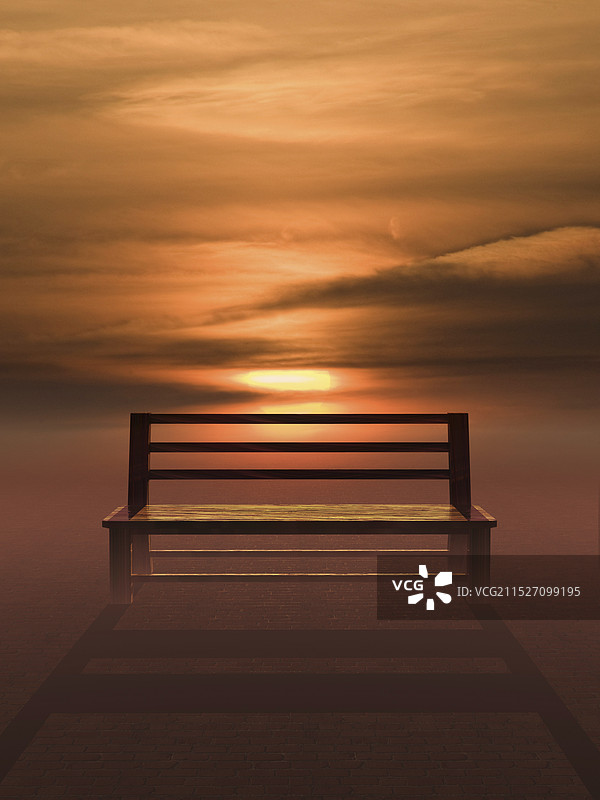 黄昏时的长椅图片素材