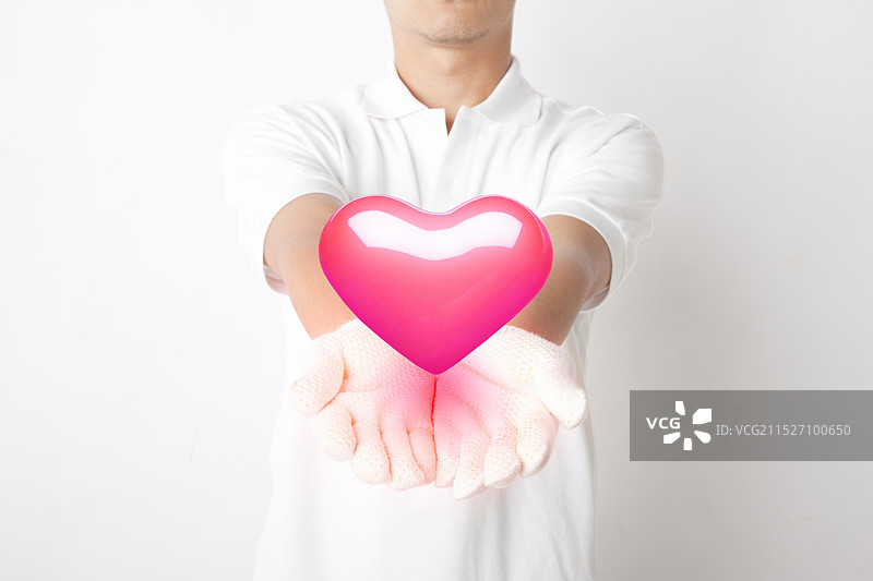 工人和爱心图片素材