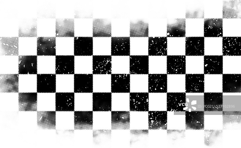 Grunge风格半色调做旧单色格子图案图片素材
