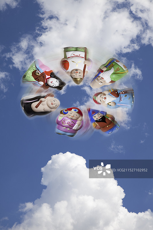 飞翔的七福神图片素材